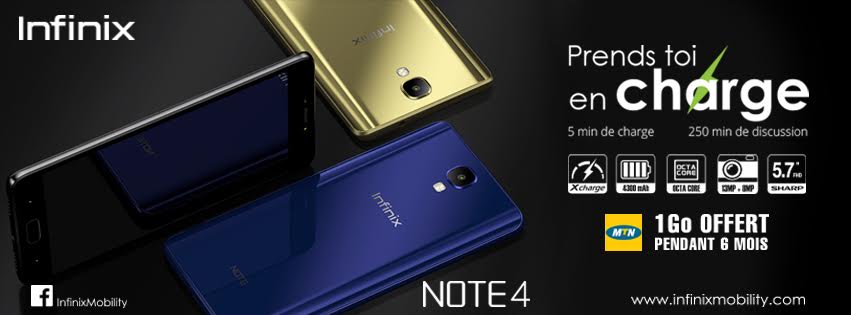 Avantage MTN-CI pour les utilisateurs de la série NOTE4 d'Infinx mobile