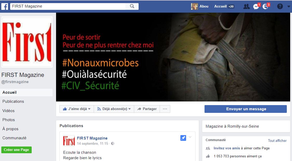 FIRST Magazine la célèbre page Facebook ivoirienne bloquée pour mois