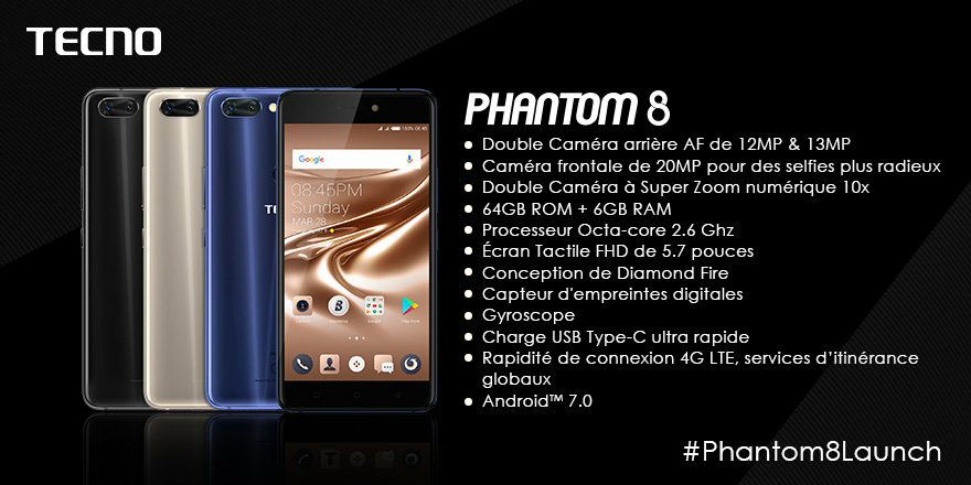 Le Smartphone Phantom 8 Launching de TECNO ce qu'il faut savoir