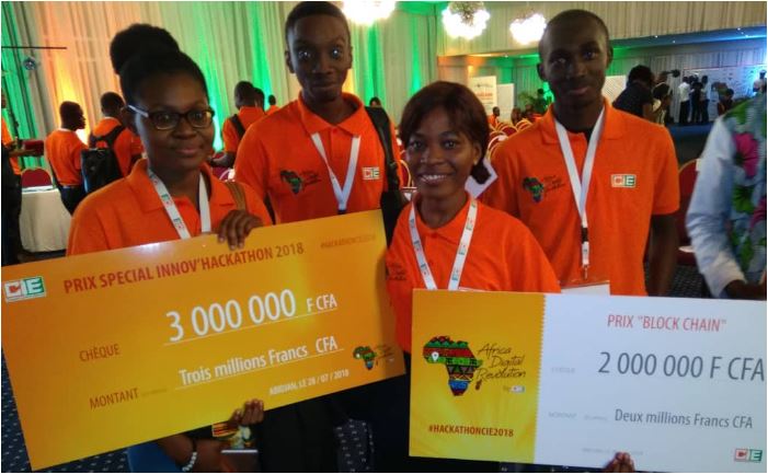 Le prix spécial Innov'hackathon CIE 2018 Africa Digital Révolution