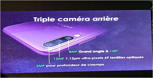 Infinix S4 c'est 3 appareils photo arrière