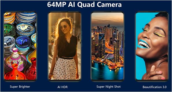 Tecno Camon 15 Image ultra claire avec 64 mégapixels