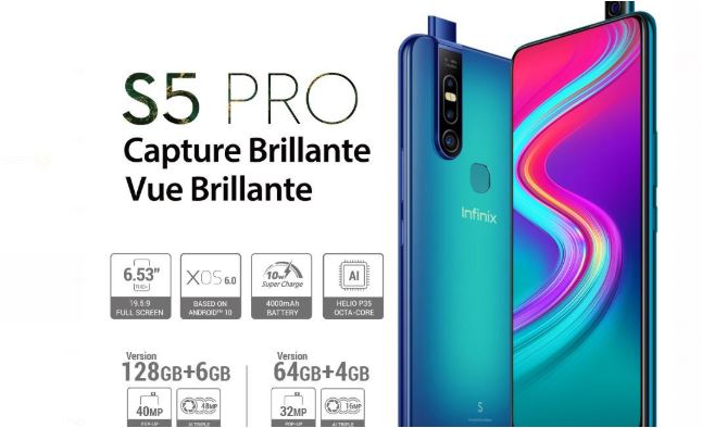 Infinix S5 PRO fiche technique, caractéristiques complètes et prix officiel