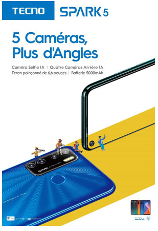 TECNO Mobile lance le SPARK 5 équipé de cinq caméras au rapport qualité prix imbattable 