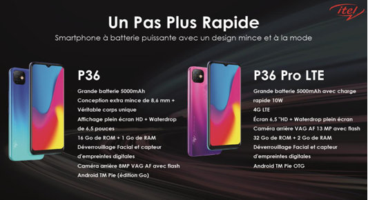 itel lance les P36 et P36 Pro, 2 Smartphones à batterie puissante avec un design révolutionnaire