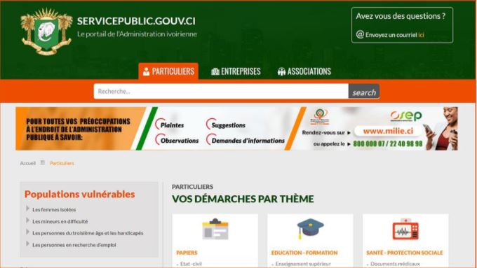 Le numérique renforce l'accessibilité au service de l'administration en Côte d'Ivoire