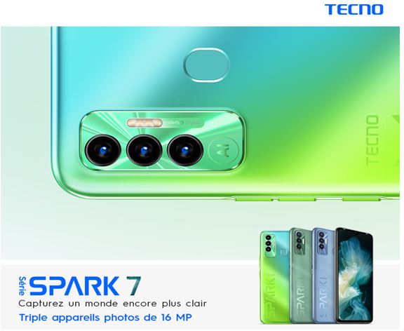 La série des Spark 7 de Tecno Mobile est disponible en Côte d’Ivoire